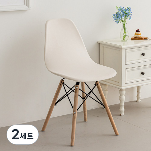 커버무드 고탄력 벨벳 에펠 의자 커버 2개, 2세트, 베이지