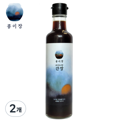 콩이장 명인이 만든 비법 간장% 국산콩 국간장 항아리발효 간장 /, 300ml, 2개