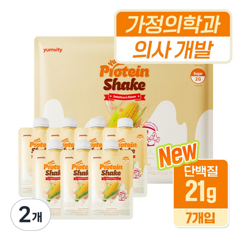 얌비티 얌프로틴 한끼 식사대용 저당 단백질 쉐이크 스윗콘맛 7개입, 2개, 7회분