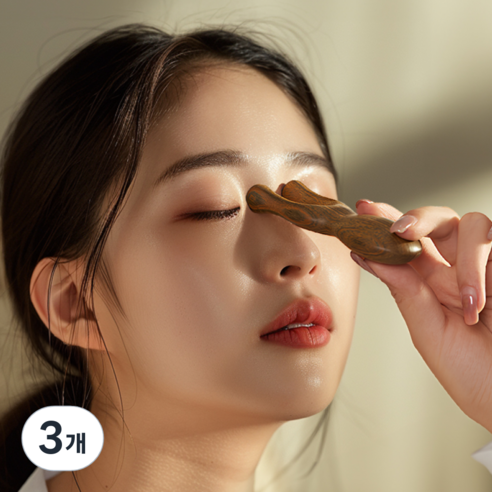 숨실틈 부비동 마사지기 얼굴 괄사 코막힘 지압기, 3개