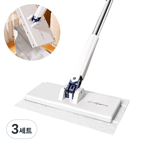 럭키썸 노터치 청소포 바닥청소 밀대걸레, 3세트