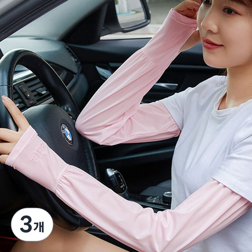룸앤코지 여름 운전 팔토시 자외선 차단 여성 쿨토시, 핑크, 3개