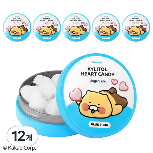 춘식이 자일리톨 사탕 블루소다 수오미 핀란드 무설탕 캔디, 12개, 40g