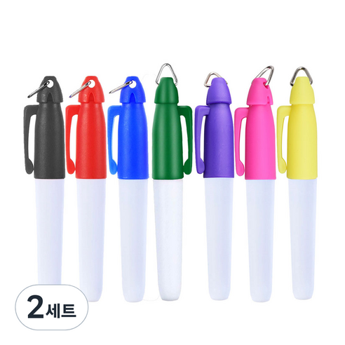 피지엠코리아 골프공 라이너 유성펜 7색 세트 골프볼 마킹, 2세트