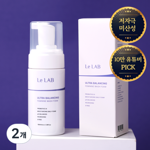 르랩 울트라 밸런싱 페미닌 워시 폼 Y존케어 산부인과 여성청결제, 2개, 100ml