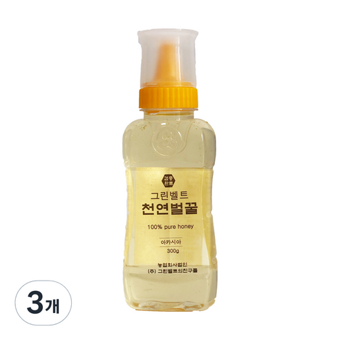 자연산 그린벨트 아카시아꿀, 300g, 3개