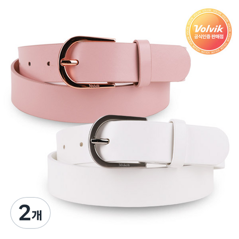 [VOLVIK] 볼빅 파스텔 여성용 골프벨트, 핑크, 2개