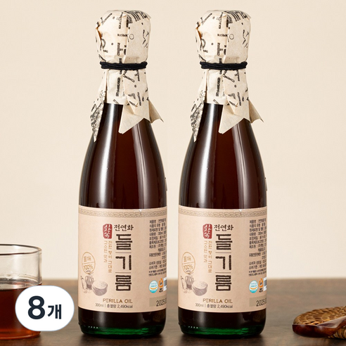 시장쏙 전연화 들기름, 300ml, 8개