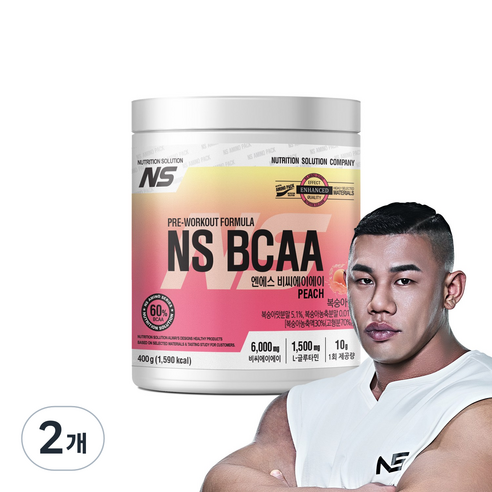 NS BCAA 아미노산 보충제 복숭아맛, 2개, 400g