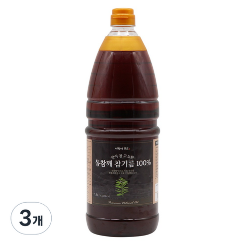 이장네_향이 참 고소한 통참깨 참기름 %_ _, 3개, 1.8L