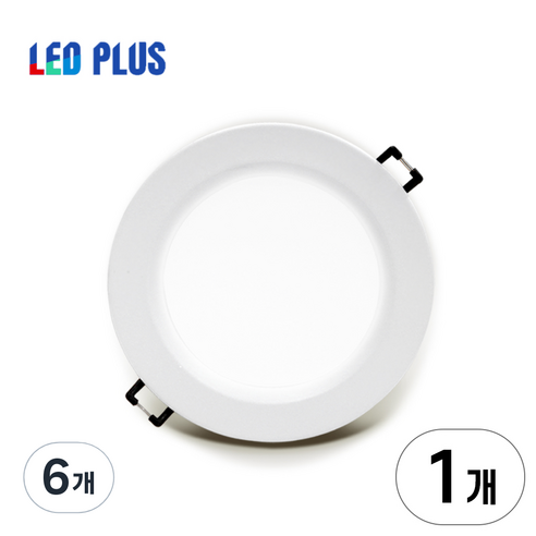 엘이디플러스 매입 매립등 LED 고효율 다운라이트 4인치 10W, 6개, 5700K