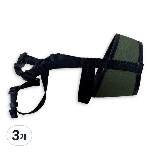 애견 소형견 미어캣 입마개 산책 훈련 짖음방지, 3호(입둘레12cm), 카키, 3개