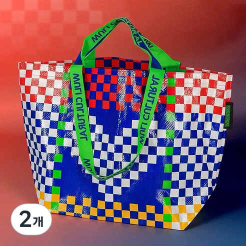 XFD 방수 가벼운가방 빅쇼핑백 대용량 빅쇼핑백 숄더백 장바구니 54cm5cm, 2개, 컬러 하트