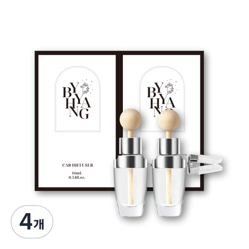 16ml 바이향 차량용 송풍구 디퓨저, 모링가블라썸, 4개
