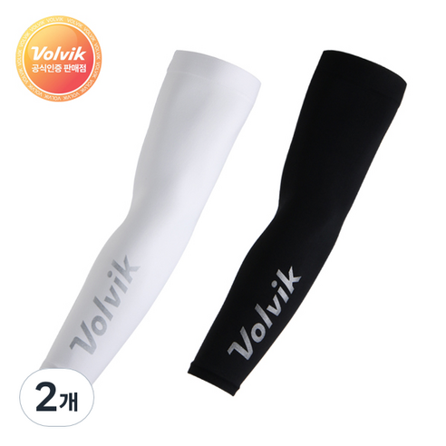 [VOLVIK] 볼빅 아쿠아엑스 냉감 골프 쿨토시 팔토시 양손 자외선차단 파크골프 운전 낚시 등산 스포츠 쿨토시, 화이트, 2개