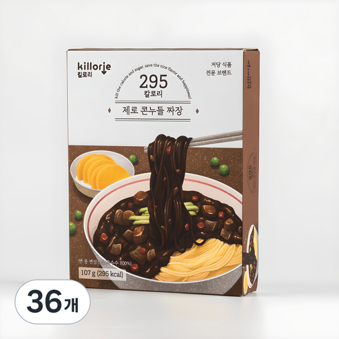 저칼로리 저당 제로콘누들 다이어트 짜장 라면, 36개
