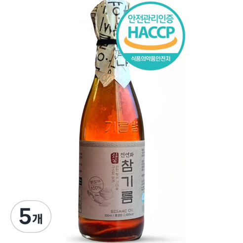 전연화 참기름, 5개, 300ml