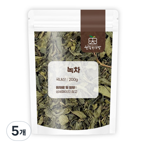 (국내산)녹차 보성녹차 건조 녹차잎 녹차엽, 200g, 5개