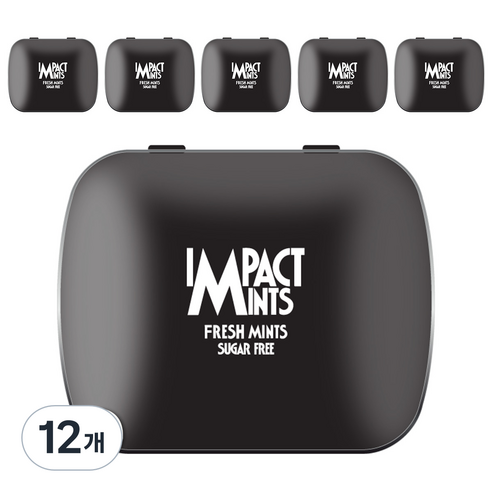 임팩트 민트 캔디 프레쉬 민트 독일 무설탕 사탕, 14g, 12개