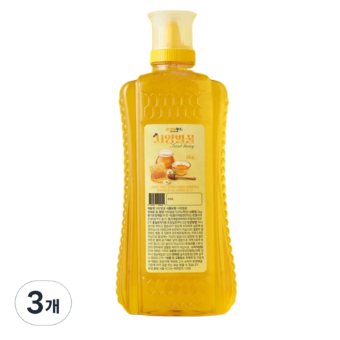 온리비푸드 순수 사양벌꿀, 3개, 2kg
