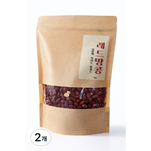 나나컴퍼니 볶음땅콩 껍질째먹어도맛있는 레드땅콩, 2개, 1kg