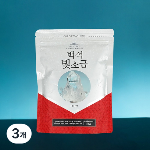 백석빛소금 고급소금 6시간 용융소금, 500g, 3개