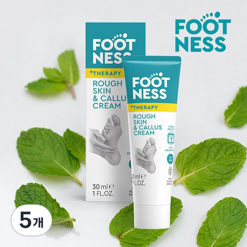 풋네스 풋 테라피 굳은살 케어 크림, 5개, 30ml, 1개입