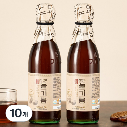 시장쏙 햇빛 전연화 들기름, 350ml, 10개