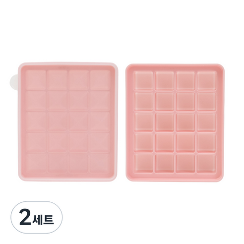 네오실리 국산 프리미엄 실리콘 아이스 트레이 얼음틀, 2세트, 핑크+핑크