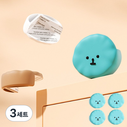 레디박스 못생긴 비숑 모서리 코너 보호 방지 가드 실리콘 4개, 민트, 3세트