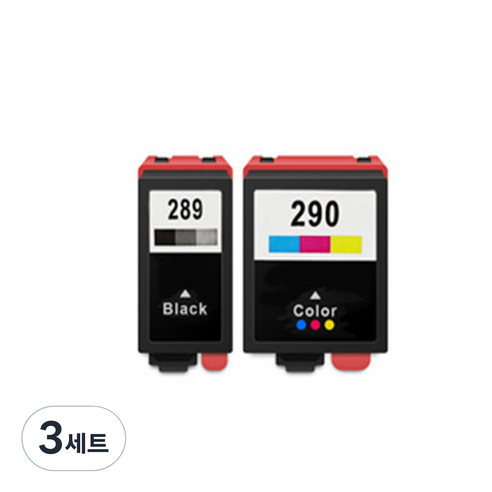 [엡손] T289 T290 엡손 호환잉크 Workforce 100 WF100 T2891 T2900 T2950 세트, 3세트, 검정(T289)+칼라(T290) 세트