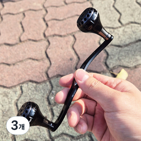 씨호크 베이트릴 파워 더블핸들 파워 130mm 시마노 다이와 호환 삼색 튜닝핸들, 블랙, 3개