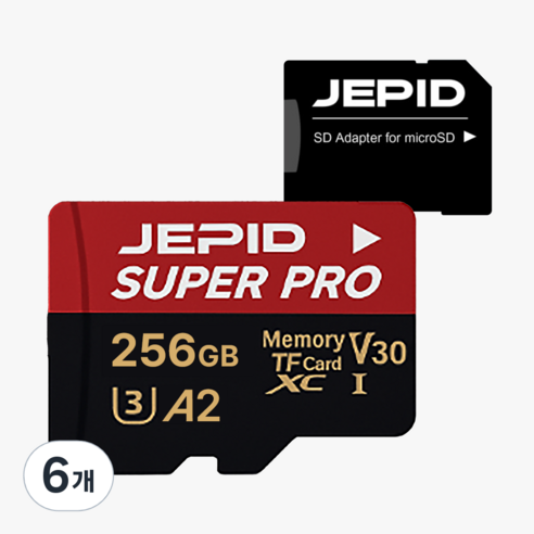 제피드 SUPERPRO 마이크로 SD카드 블랙박스 메모리카드 초고속 UHS-I, 6개, 256GB