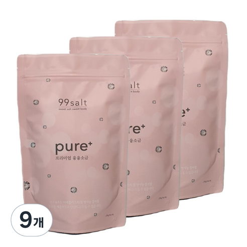 [구구솔트] 미세플라스틱 걱정없는 천연 용융소금 조리용, 250g, 9개