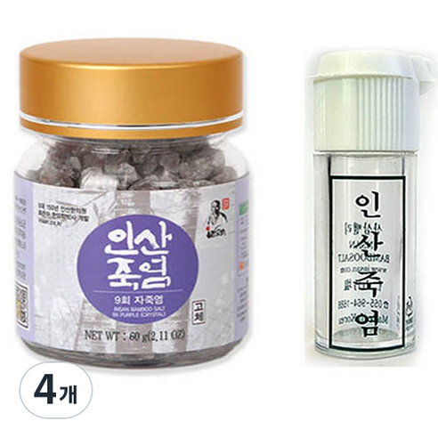 인산죽염 9회 자죽염 고체, 60g, 4개