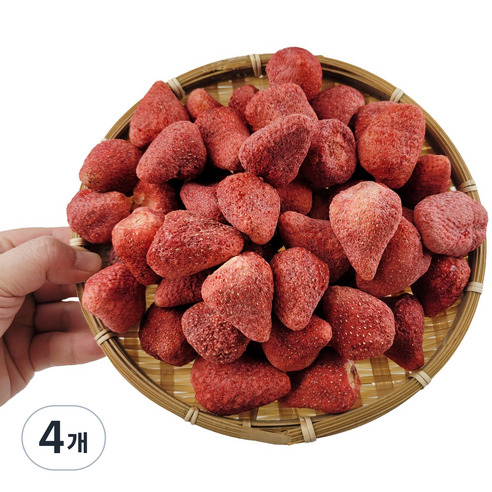[주5일] 보존료 화학첨가물 제로 동결건조 딸기, 4개, 300g