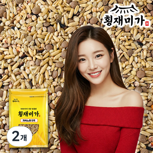 저속노화 5곡 혼합잡곡 잡곡쌀 저속노화밥 느린노화쌀 식단 현미 렌틸콩 귀리, 2개, 4kg