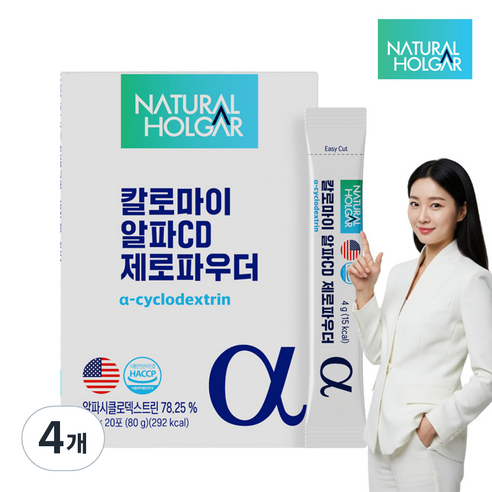 칼로마이 알파CD 제로파우더 알파시클로덱스트린 20포, 4개, 80g