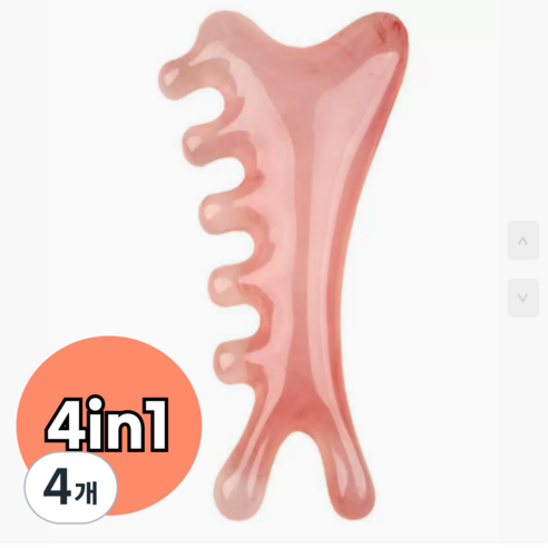 호마켓 4in1 천연수지로 만든 두피 전신 얼굴 괄사 마사지기, 핑크, 4개