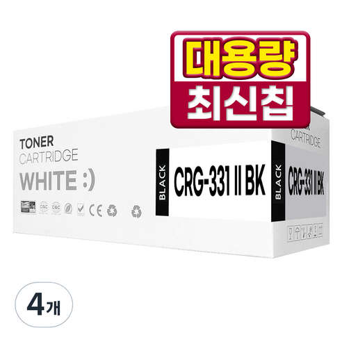 캐논 CRG-331 호환토너 MF628CWZ MF624CW MF8240CW LBP7110CW MF8284CW MF628CW 카트리지, 4개, CRG-331II BK 검정(대용량)