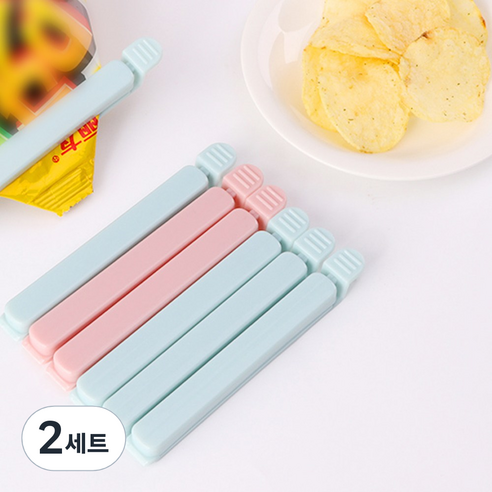 이놀 다용도 밀폐 집게 10P, 핑크 [BOM918], 2세트