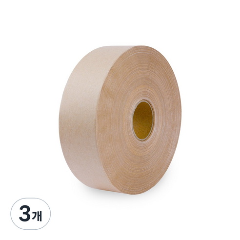 친환경 종이 물테이프 검 크라프트 국내 공장 제조 50MM 180M 1개입, 3개