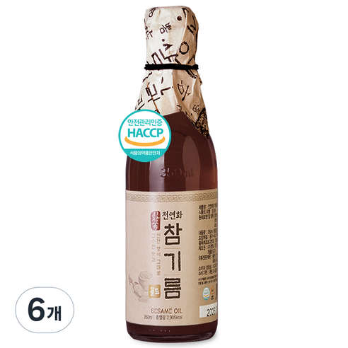 시장쏙 전연화 참기름 골드, 6개, 300ml