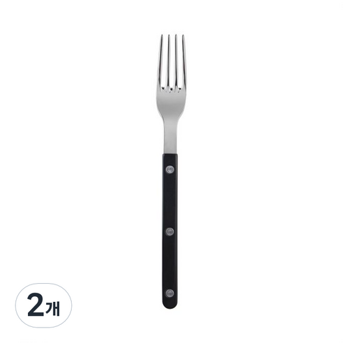 사브르 비스트로 샤이니 디너포크 21cm, 블랙, 2개
