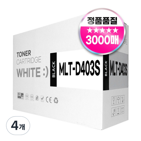 삼성 MLT-D403S 재생 호환 토너, 4개, 검정