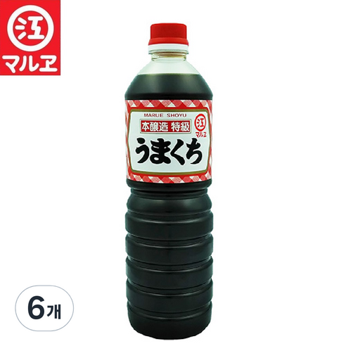마루에 규슈 단맛 특급 우마구치 일본 양조 간장, 6개, 1L