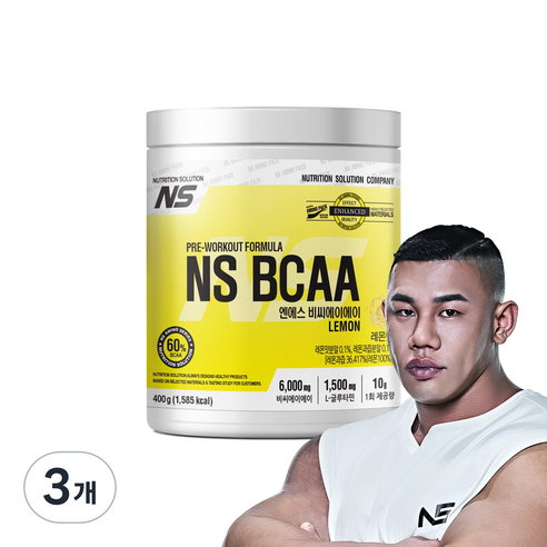 NS BCAA 아미노산 보충제 레몬맛, 3개, 400g