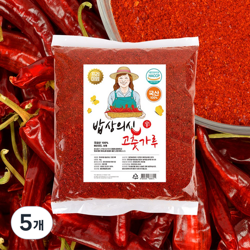 올바른습관 밥상의신 프리미엄 국산 햇고춧가루 태양초와저온건조황금비율 양념용보통맛, 5개, 1kg