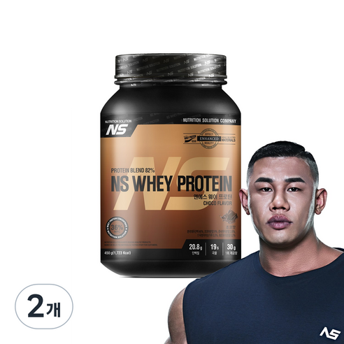 NS 웨이 프로틴 초코맛 헬스보충제 단백질보충제, 2개, 450g