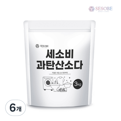 세소비 국내산 프리미엄 과탄산소다 섬유표백 욕실청소 주방청소용 세정제, 6개, 3kg